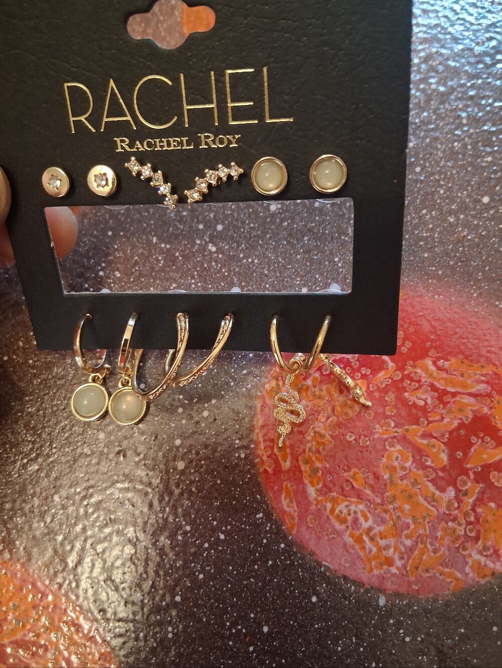 RACHEL Rachel Roy Gold-Tone Mixed Stud & Hoop Earring Set - Gold and Cream